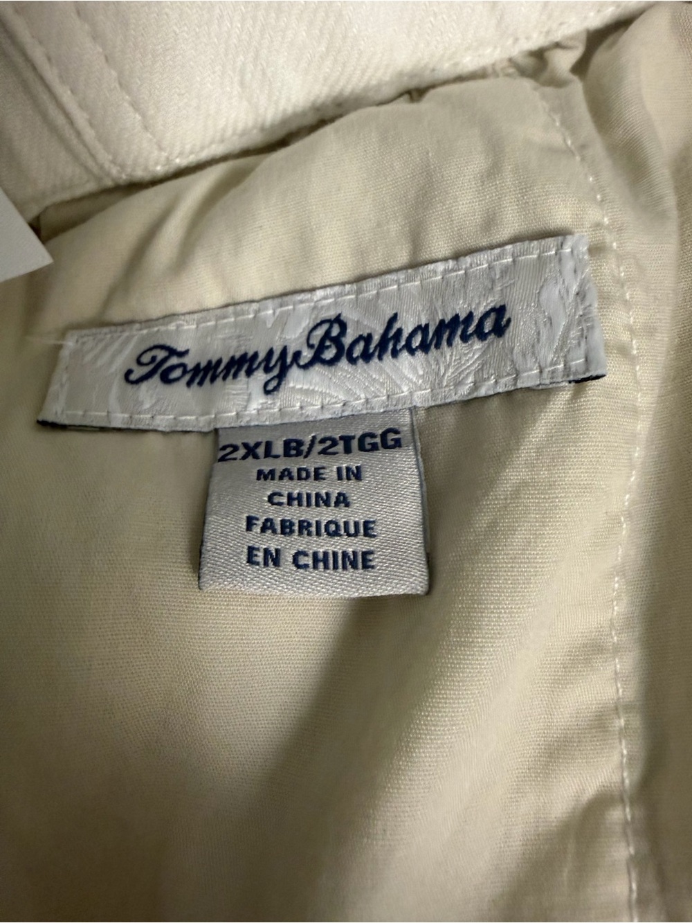 Men’s Tommy Bahama Size 2XLB White Linen-Blend Chinos with Elastic Waist - Picture 9 of 11